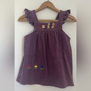 Plum Corduroy Pinafore Dress